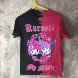 Sanrio Kuromi My Melody  Tee - Black and Pink Small